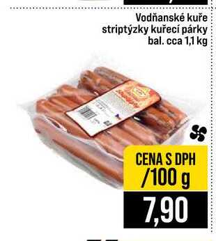 Vodňanské kuře striptýzky kuřecí párky bal. cca 1,1 kg 100g