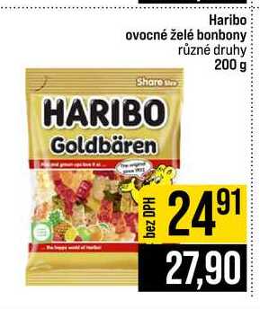 Haribo ovocné želé bonbony různé druhy 200 g