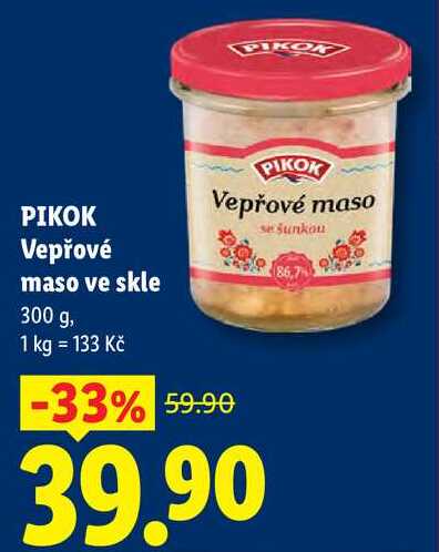 PIKOK Vepřové maso ve skle, 300 g