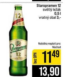 Staropramen 12 světlý ležák 0,5l