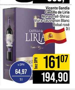 Vicente Gandia Castillo de Liria Monastrell-Shiraz Viura-Sauvignon Blanc Bobal rosé 3l