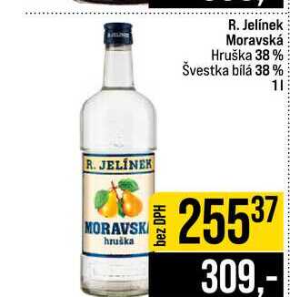R. Jelínek Moravská Hruška 38% Švestka bílá 38% 1l