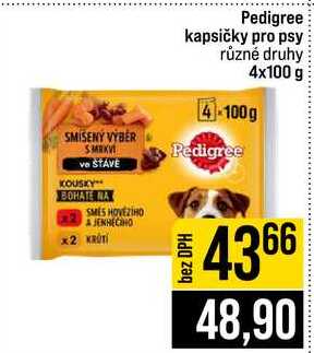 Pedigree kapsičky pro psy různé druhy 4x100 g 