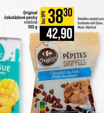 Original čokoládové pecky mléčné 100 g 