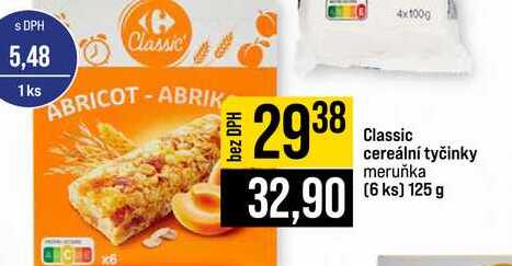 Classic cereální tyčinky meruňka (6 ks) 125 g