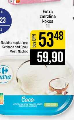 Extra zmrzlina kokos 1l