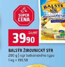BALSÝR ŽIROVNICKÝ SÝR 200 g sýr balkánského typu