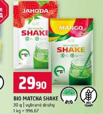 BIO MATCHA SHAKE 30 g vybrané druhy