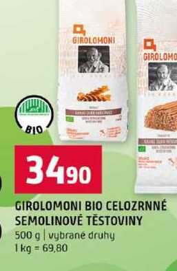 GIROLOMONI BIO CELOZRNNÉ SEMOLINOVÉ TĚSTOVINY 500 g vybrané druhy
