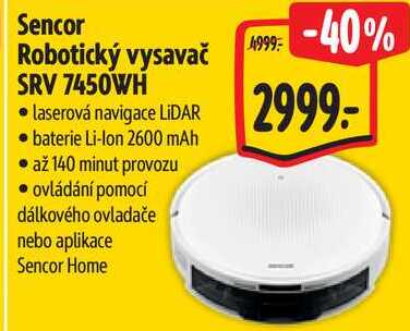 Sencor Robotický vysavač SRV 7450WH