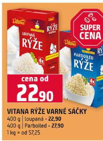 VITANA RÝŽE VARNÉ SÁČKY 400 g loupaná 400 g Parboiled 