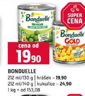 BONDUELLE 212 ml/130 g hrášek 212 ml/140 g kukuřice 
