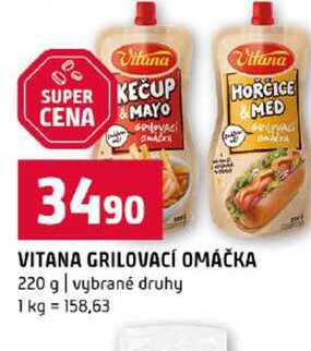 VITANA GRILOVACÍ OMÁČKA 220 g vybrané druhy 