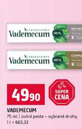 VADEMECUM 75 ml zubní pasta vybrané druhy