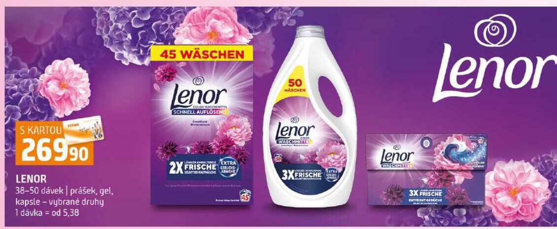 LENOR 38-50 dávek prášek, gel, kapsle vybrané druhy