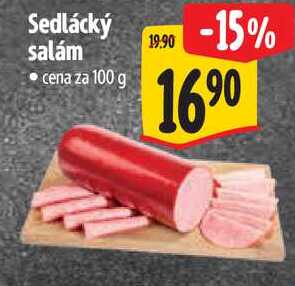 Sedlácký salám, cena za 100 g