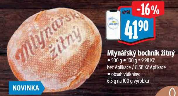 Mlynářský bochník žitný, 500 g 