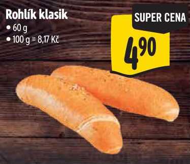 Rohlík klasik, 60 g