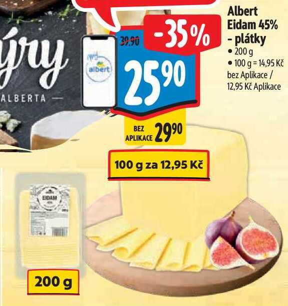 Albert Eidam 45% - plátky, 200 g