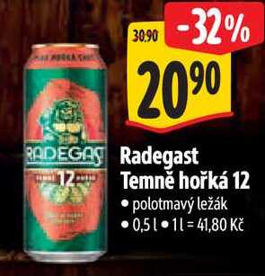 Radegast Temně hořká 12, 0,5 l