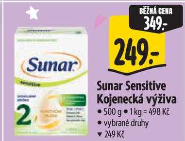 Sunar Sensitive Kojenecká výživa, 500 g