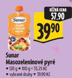 Sunar Masozeleninové pyré, 120 g