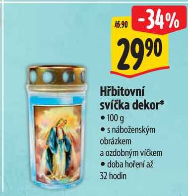 Hřbitovní svíčka dekor