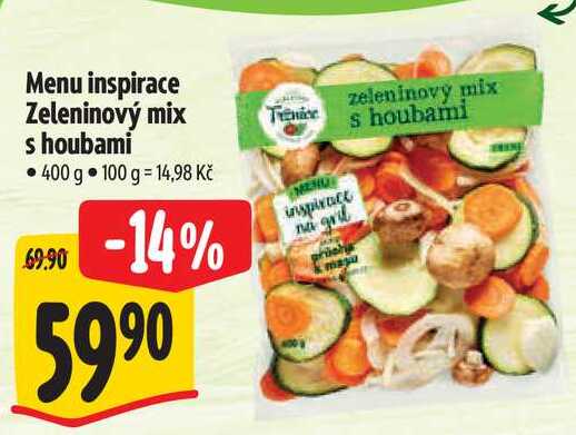 Menu inspirace Zeleninový mix s houbami, 400 g