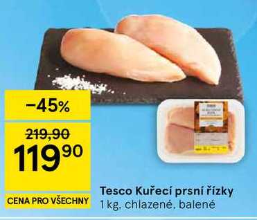 Tesco Kuřecí prsní řízky, 1 kg