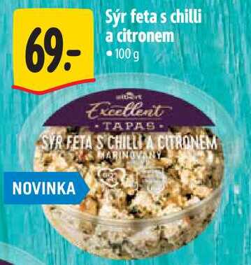 Sýr feta s chilli a citronem, 100 g