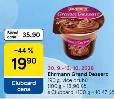 Ehrmann Grand Dessert 190 g, více druhů