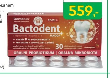Favea Bactodent jahoda 30 tablet rozpustných v ústech