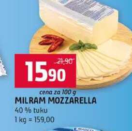 MILRAM MOZZARELLA 40% tuku 100g