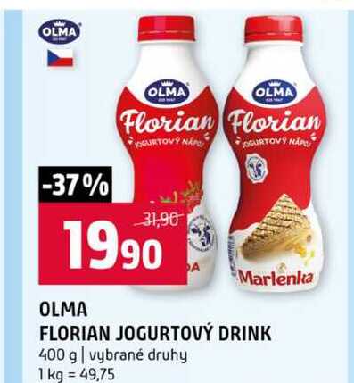 OLMA FLORIAN JOGURTOVÝ DRINK 400 g vybrané druhy 