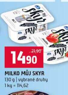 MILKO MŮJ SKYR 130 g vybrané druhy 