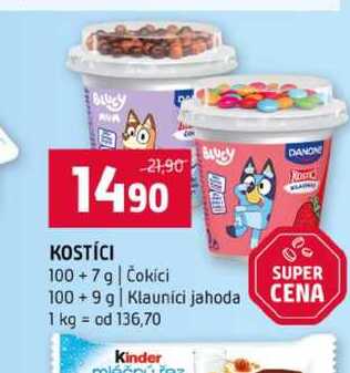 KOSTÍCI 100+ 7 g Čokici 100+9g Klaunici jahoda