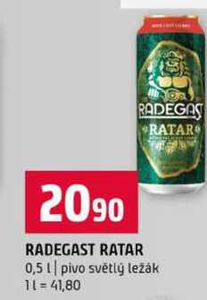 RADEGAST RATAR 0,5l pivo světlý ležák