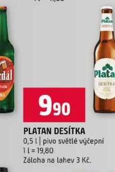 PLATAN DESÍTKA 0,5l pivo světlé výčepní