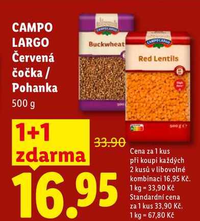 CAMPO LARGO Červená čočka/Pohanka, 500 g