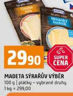 MADETA SÝRAŘŮV VÝBĚR 100 g plátky vybrané druhy  