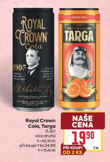 Royal Crown Cola, Targa 0.33l