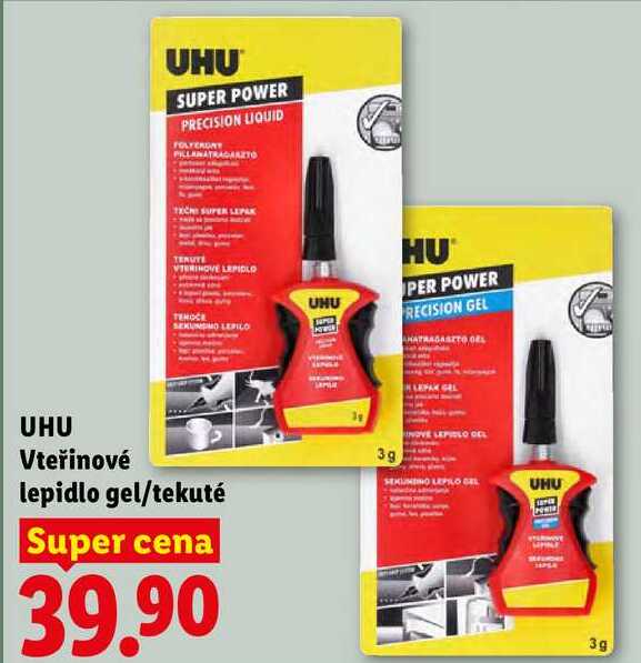 UHU Vteřinové lepidlo gel/tekuté