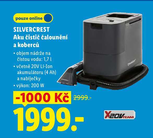 SILVERCREST Aku čistič čalounění a koberců  