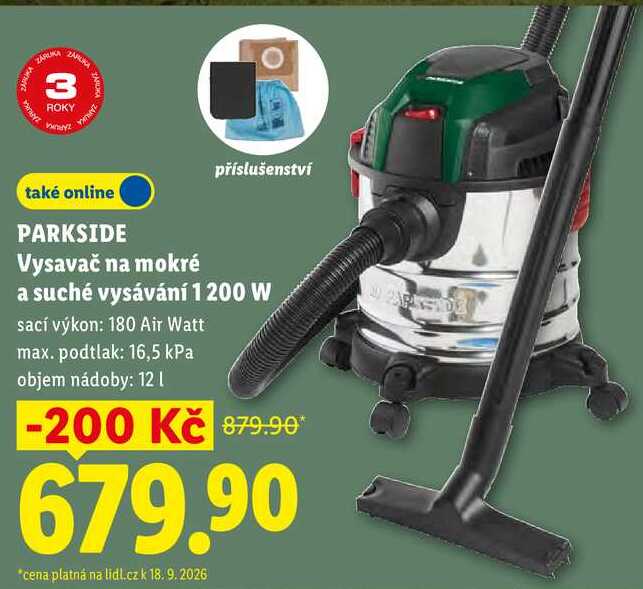 PARKSIDE Vysavač na mokré a suché vysávání 1 200 W