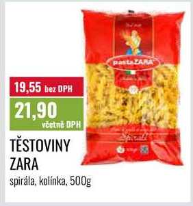 TĚSTOVINY ZARA, spirála, kolínka, 500g