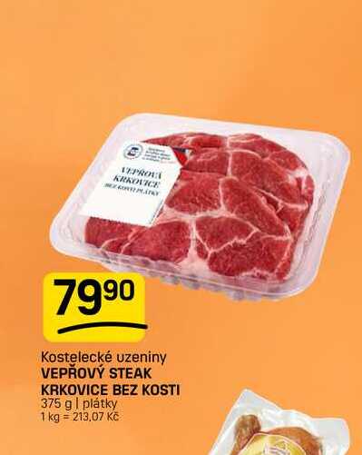 VEPŘOVÝ STEAK KRKOVICE BEZ KOSTI 375 g | plátky 