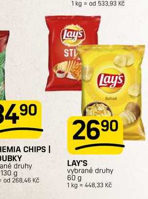LAY'S vybrané druhy 60 g