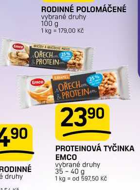 PROTEINOVÁ TYČINKA EMCO vybrané druhy 35-40 g