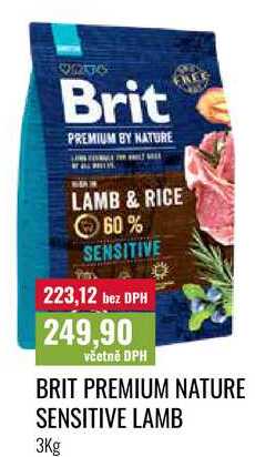BRIT PREMIUM NATURE SENSITIVE LAMB, 3Kg