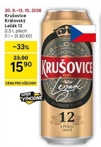Krušovice Královský Ležák 12, 0.5 l